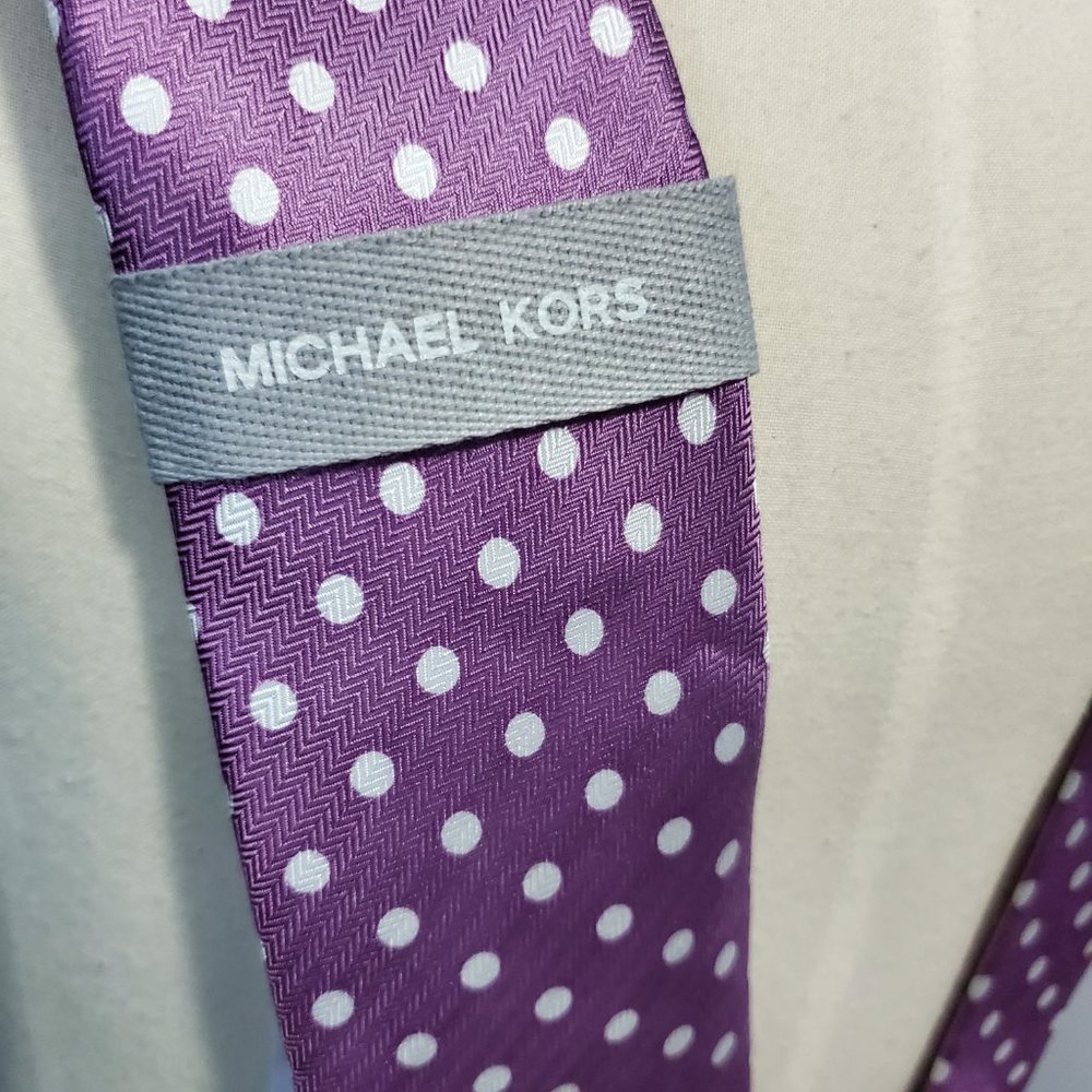 Michael Kors Polka Dot Silk Tie - Picture 3 of 5